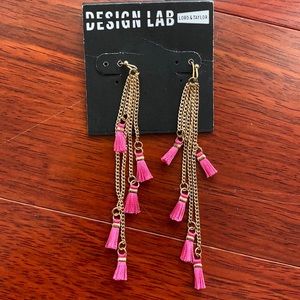 Design Lab Lord & Taylor Gold & Pink Dangle Earrings